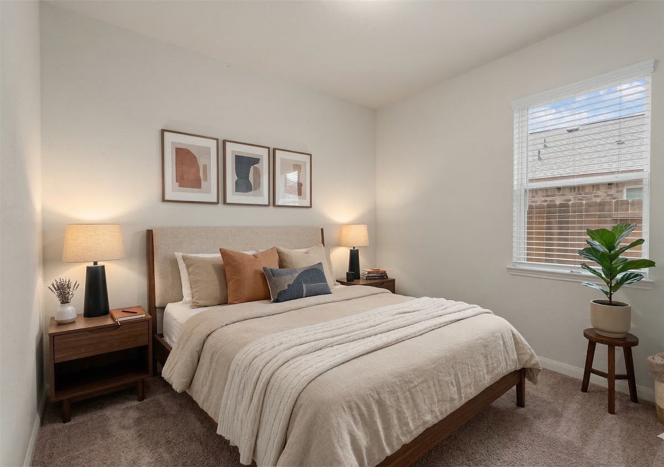 15215 Snowdrop Field Drive Humble, TX 77396 - Photo 17 of 35 a bedroom with a bed and a potted plant