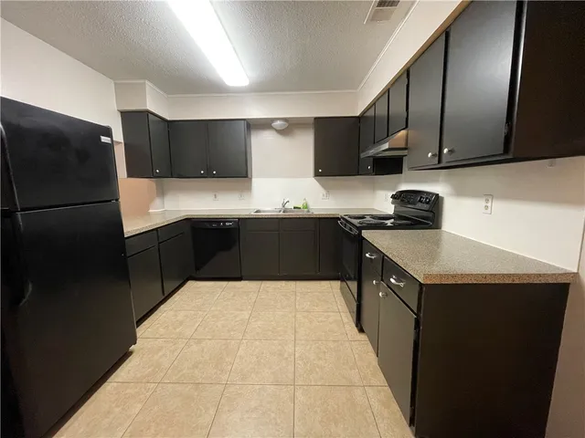 a kitchen with a sink a stove and refrigerator