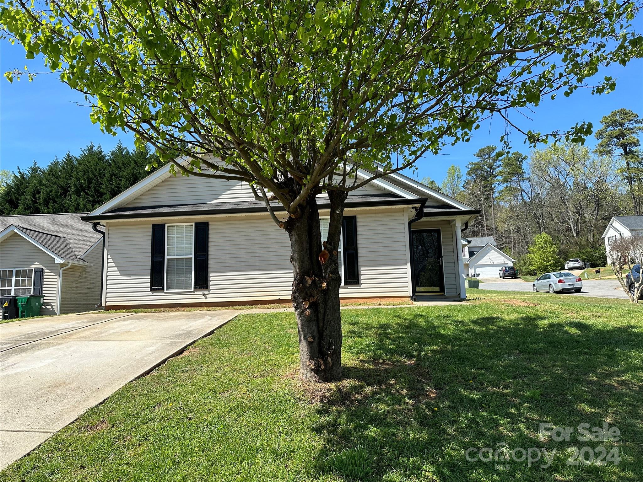5131 Elizabeth Road Charlotte, NC 28269 - Photo 3 of 28 a front view of a house with a garden and trees