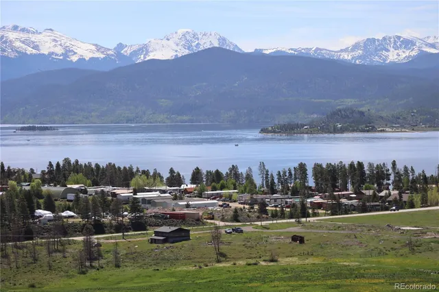 a view of lake with mountain