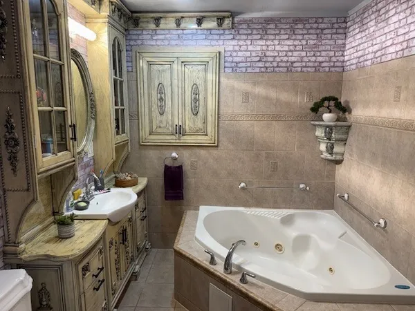 a view of a patio with a yard