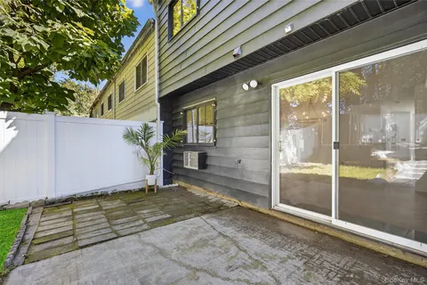 a view of backyard with potted plants