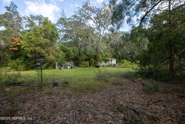 a view of outdoor space with green field and trees