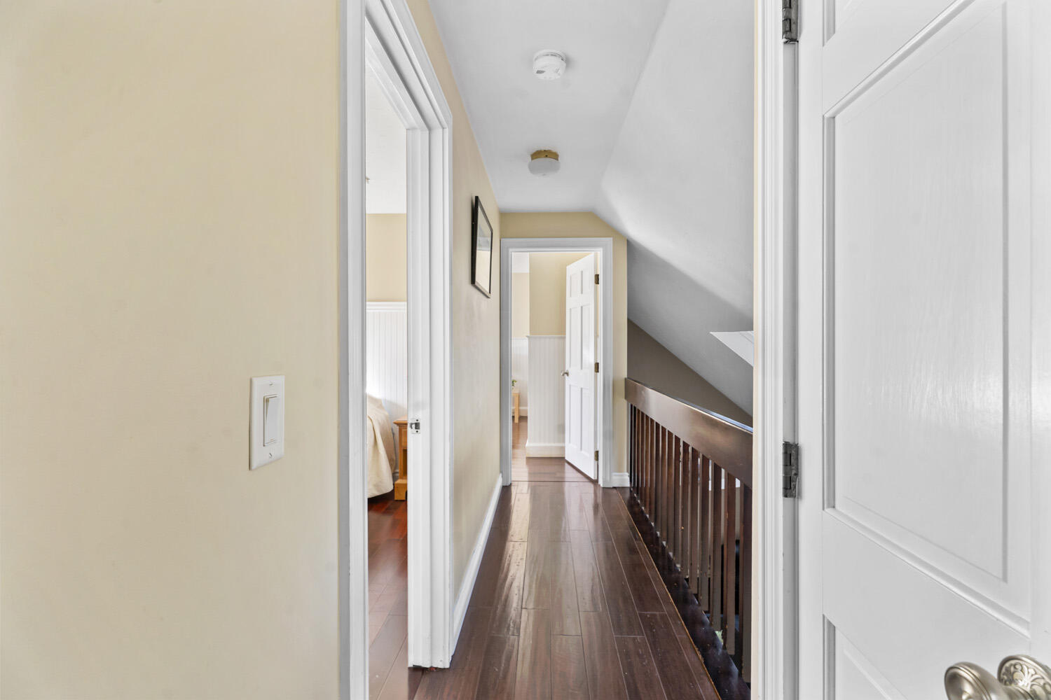 60 Saddle Club Road Edgartown, MA 02539 - Photo 13 of 20 a view of a hallway with wooden floor and staircase