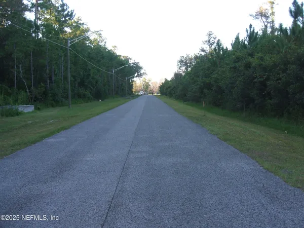 a view of a yard with a trees