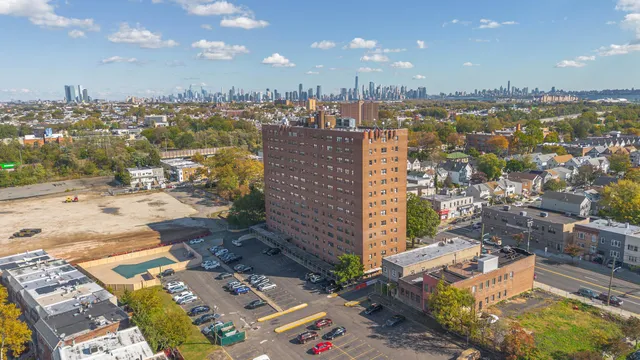an aerial view of a city