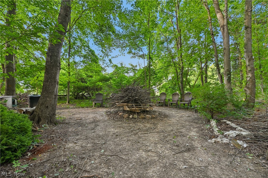 2660 South Medina Line Road Wadsworth, OH 44281 - Photo 43 of 48 Wooded outdoor space featuring a central fire pit area