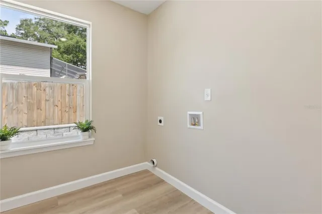 a view of a small space with window