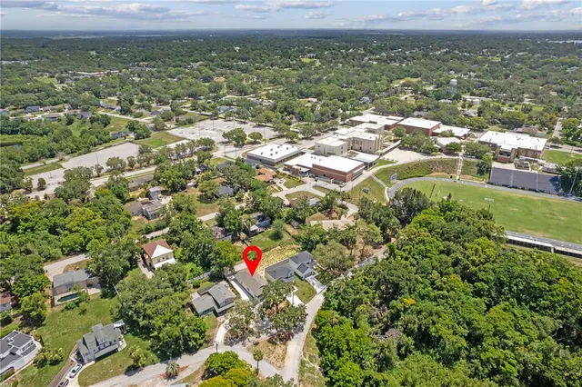 a view of city and mountain