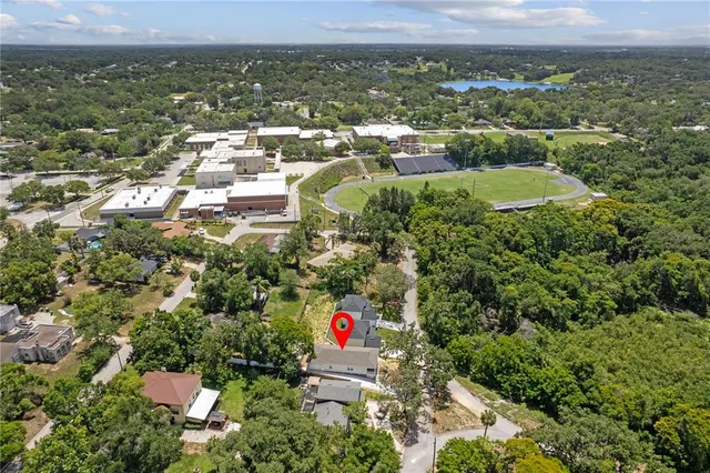 a view of city and mountain