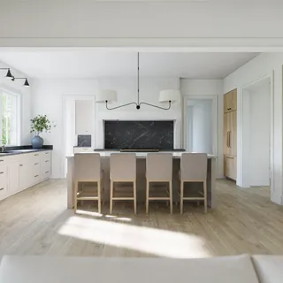 a view of kitchen with breakfast area