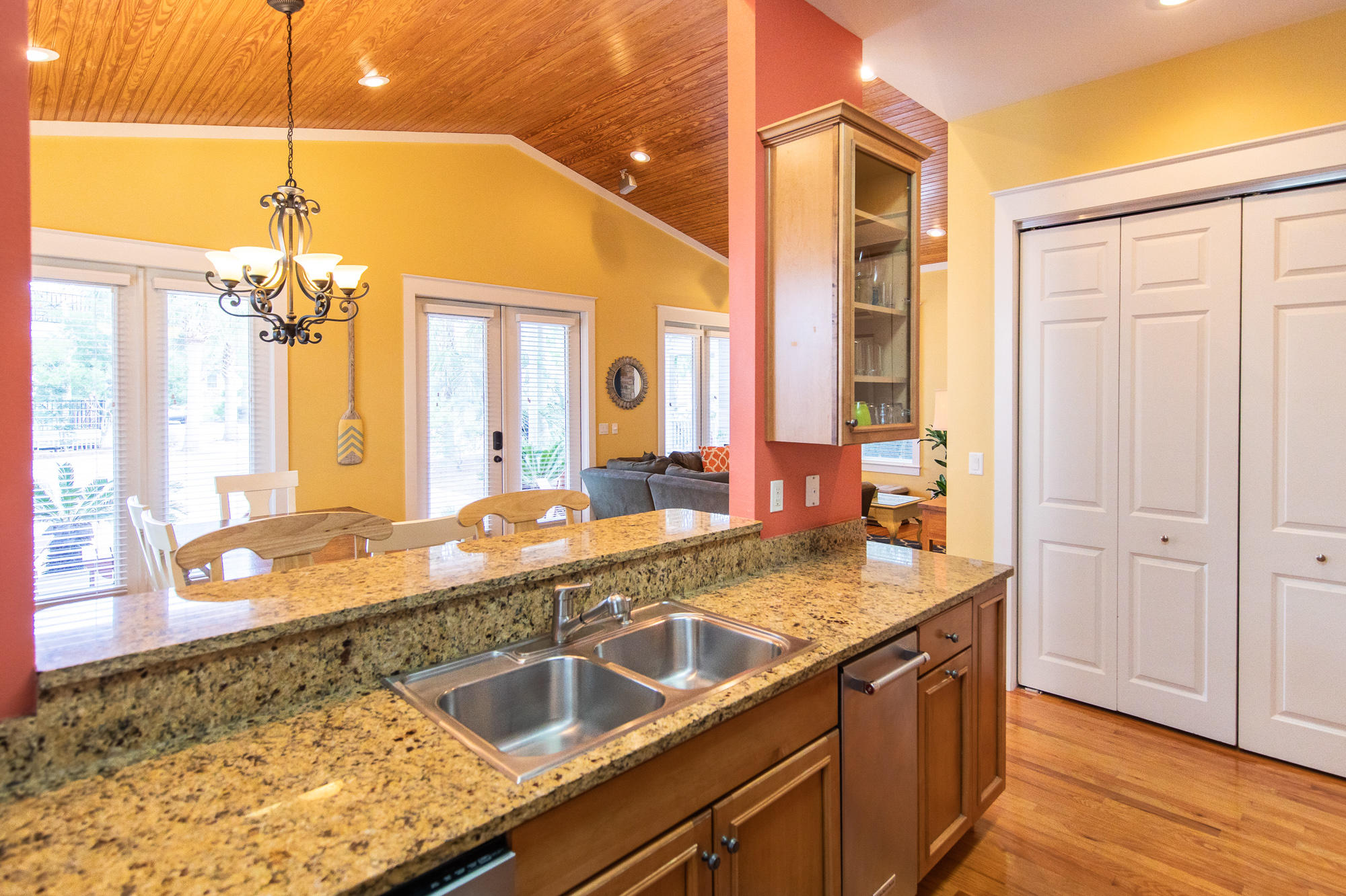49 Endless Summer Way East Inlet Beach, FL 32461 - Photo 13 of 40 a bathroom with a granite countertop sink and a large mirror