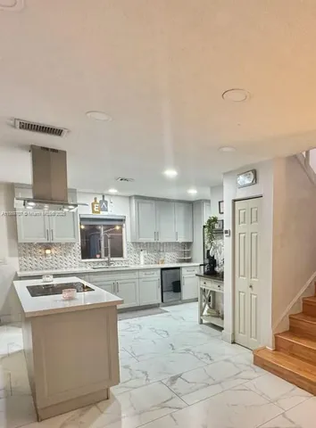 a stove top oven sitting inside of a kitchen