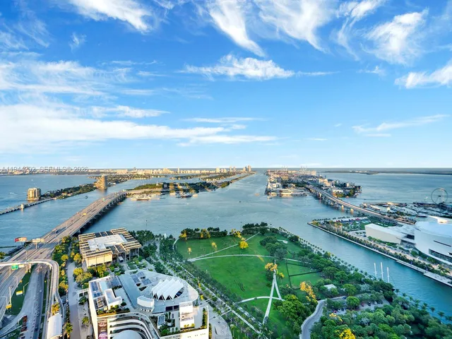 a view of a city and ocean view