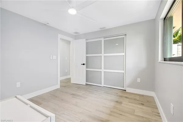 an empty room with a natural light