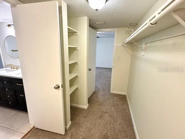 a view of a room with rack on the wall