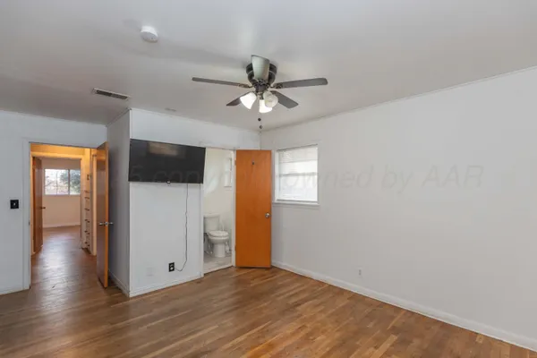 a view of a livingroom with a flat screen tv