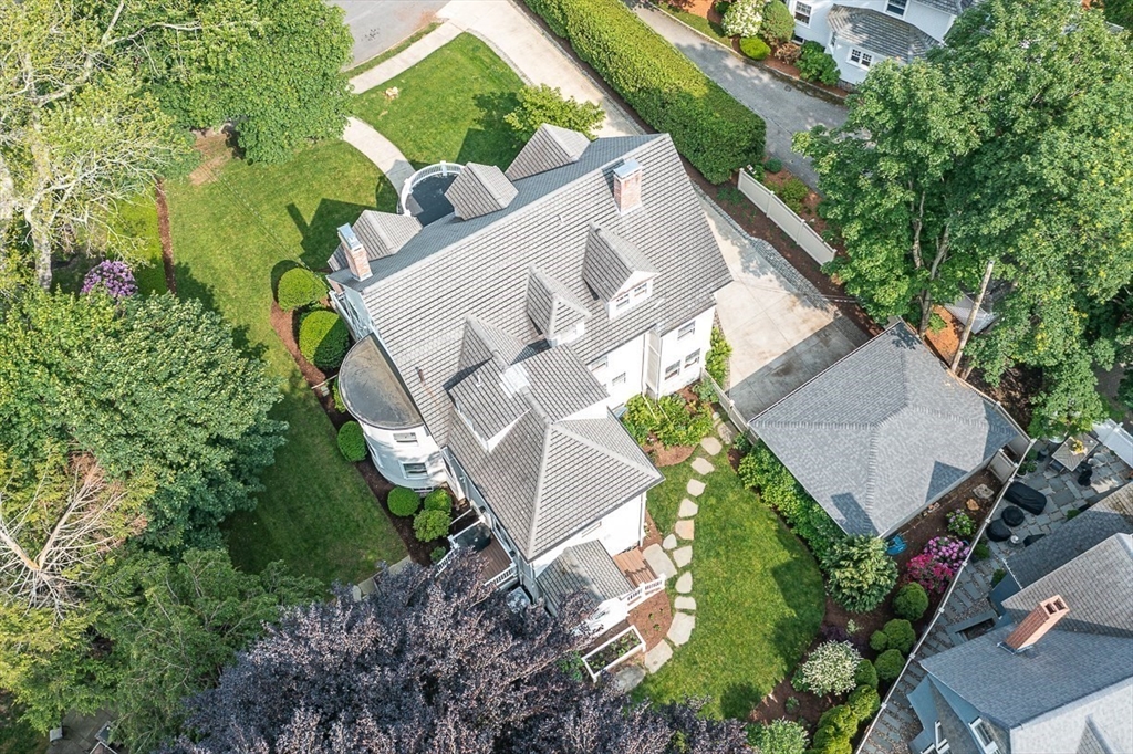 5 Stratford Road Winchester, MA 01890 - Photo 39 of 39 an aerial view of a house with a yard and potted plants