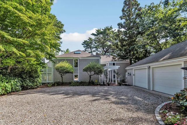a view of a lake with a city
