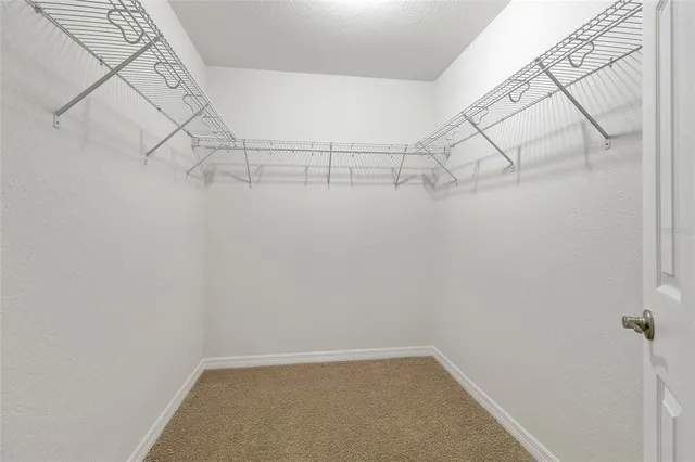 a view of a room with racks on the wall