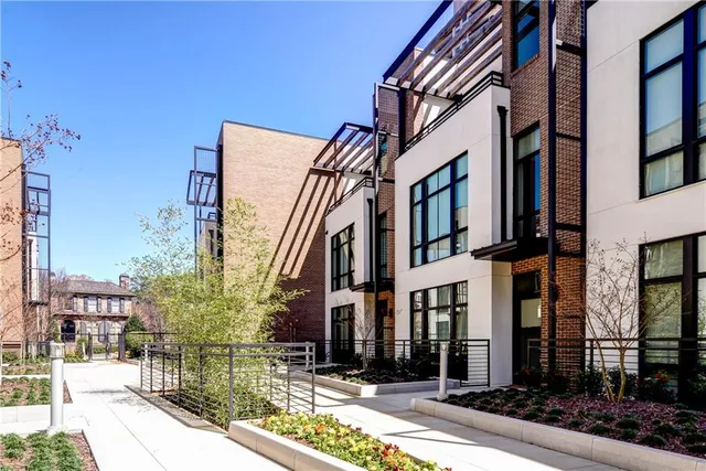 a view of a building with a street