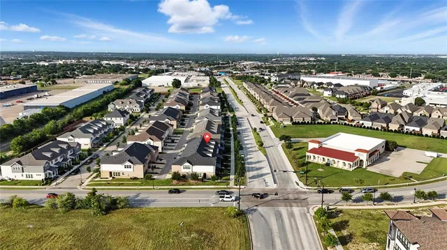 an aerial view of a city
