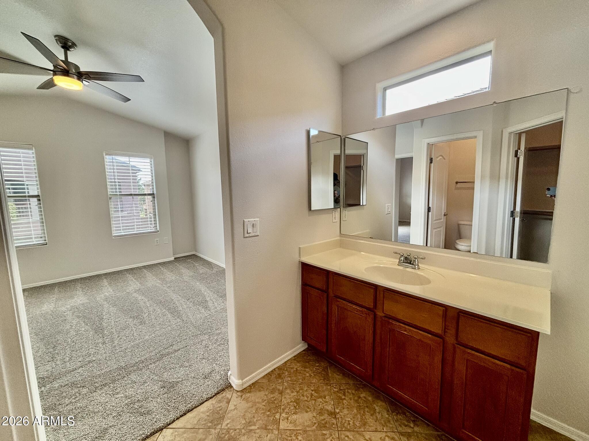 1350 South Greenfield Road, Unit 2041 Mesa, AZ 85206 - Photo 22 of 33 a bathroom with a sink vanity and mirror