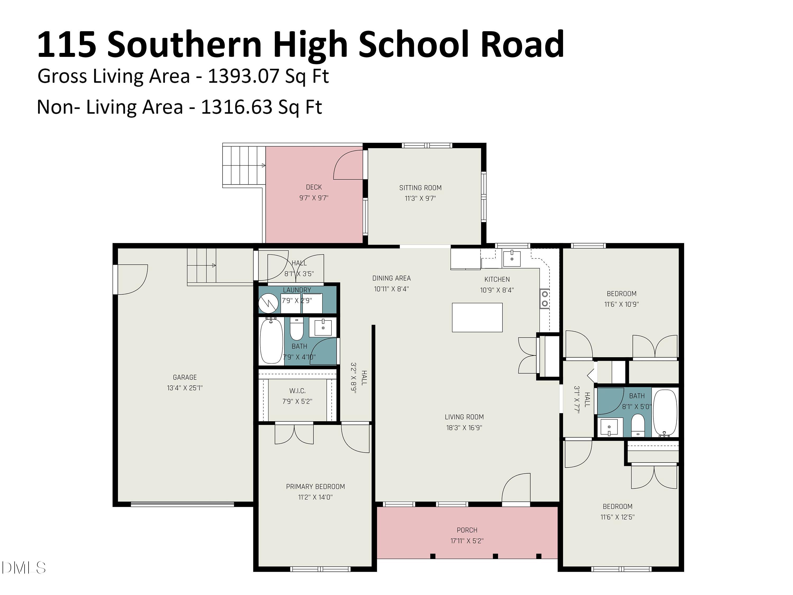 115 Southern High School Road Graham, NC 27253 - Photo 34 of 34 Floor plan+Measurements