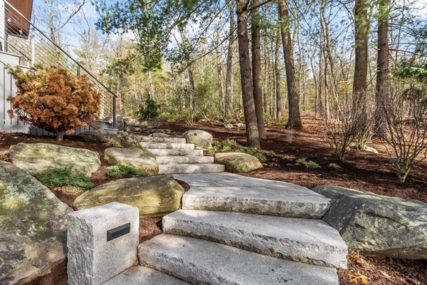 a view of backyard with green space