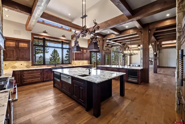 a view of a building from a balcony