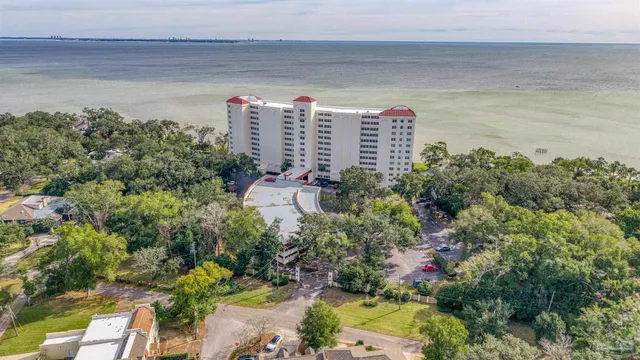 a view of road and trees