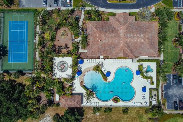 a view of a lake with outdoor space