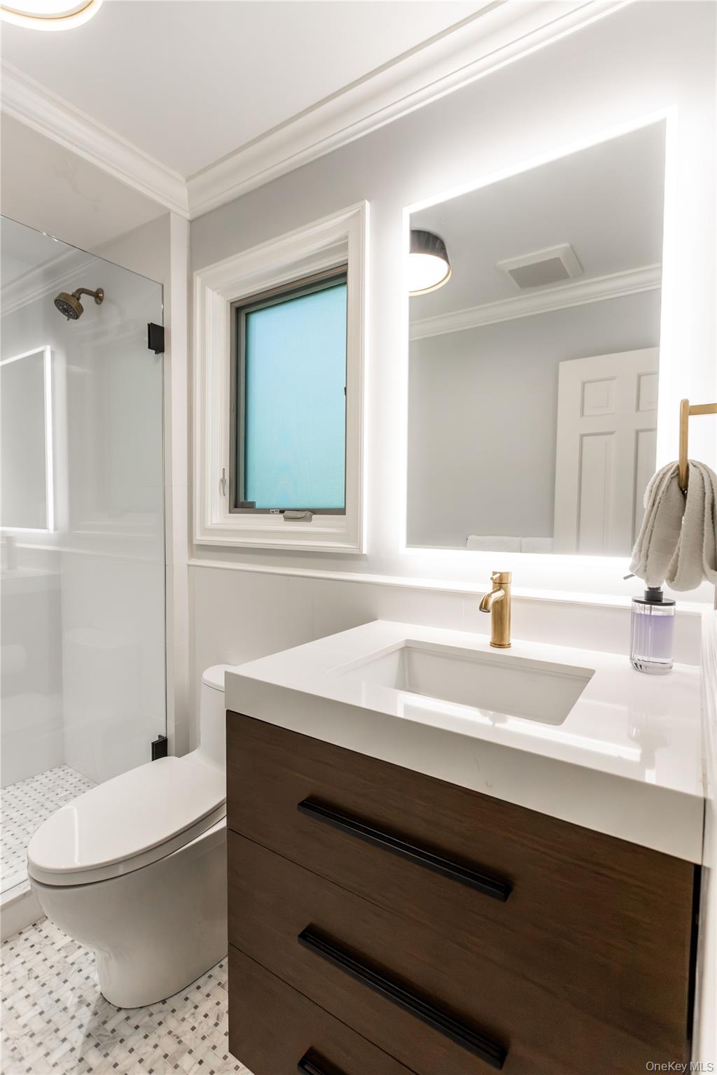 20 Mill Spring Road Manhasset, NY 11030 - Photo 10 of 17 a bathroom with a sink a toilet and a mirror