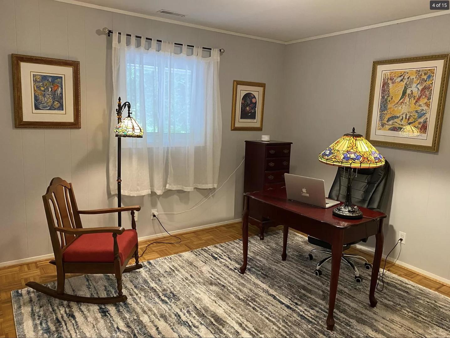 1416 Old Lystra Road, Unit 2 Chapel Hill, NC 27517 - Photo 10 of 12 a view of a workspace with furniture and a window