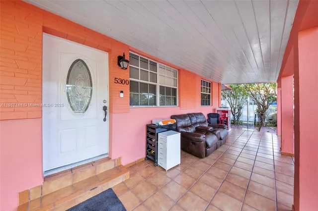 a sitting area with golf course