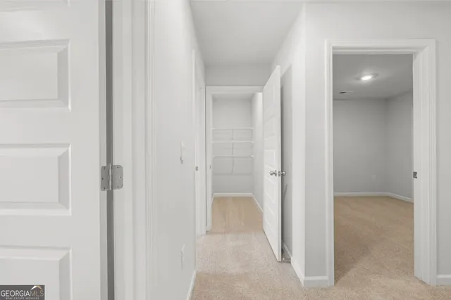 a view of a hallway to other door