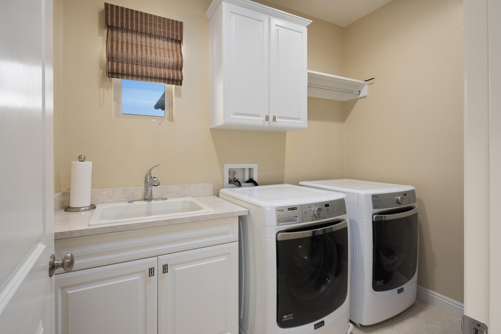 698 Normandy Road Encinitas, CA 92024 - Photo 28 of 35 a utility room with sink dryer and washer