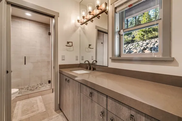 a bathroom with a shower