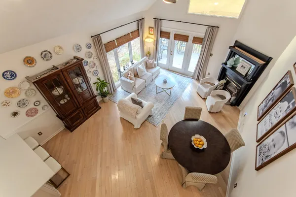 a view of living room with furniture and flat screen tv