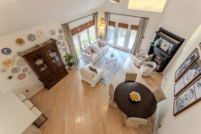 a view of living room with furniture and flat screen tv