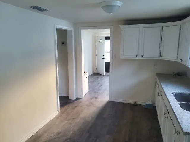 an empty room with closet