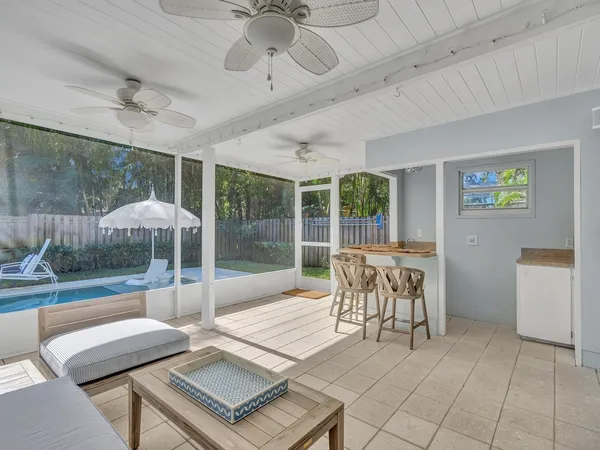 a living room with furniture