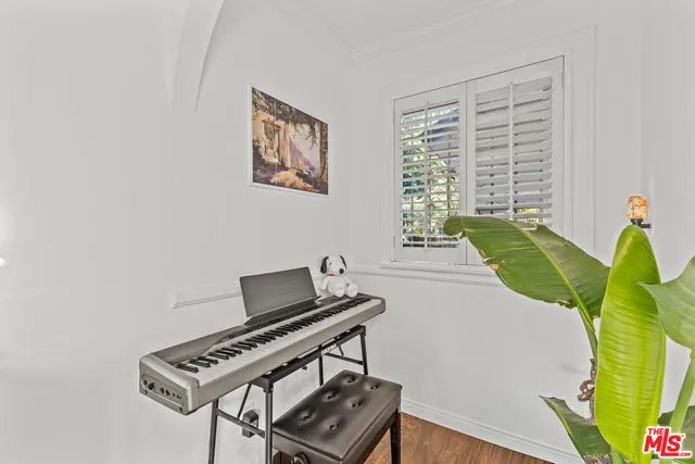 a room with musical instruments