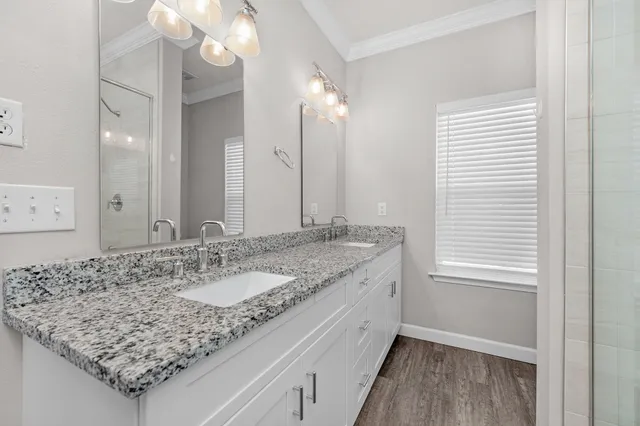 a bathroom with a shower