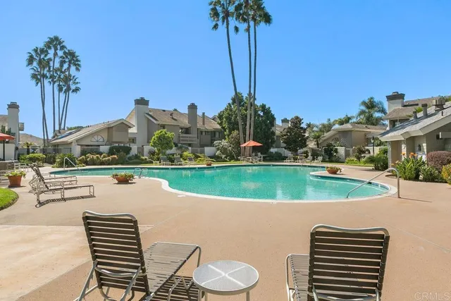 a view of swimming pool and deck