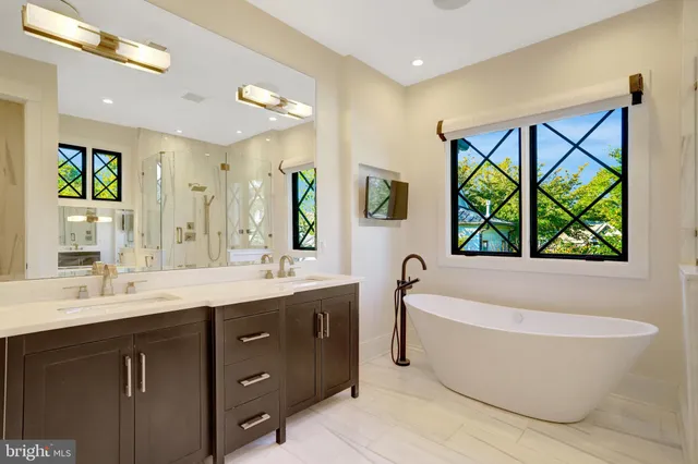 a swimming pool with some trees in the background