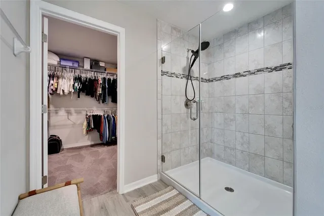 a view of a garage with gym equipment