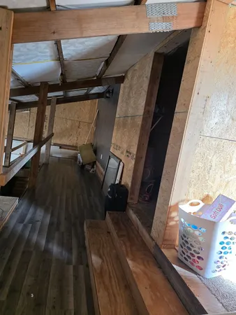 a view of a storage with a bike