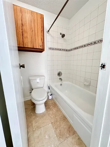 a bathroom with a toilet and a bathtub