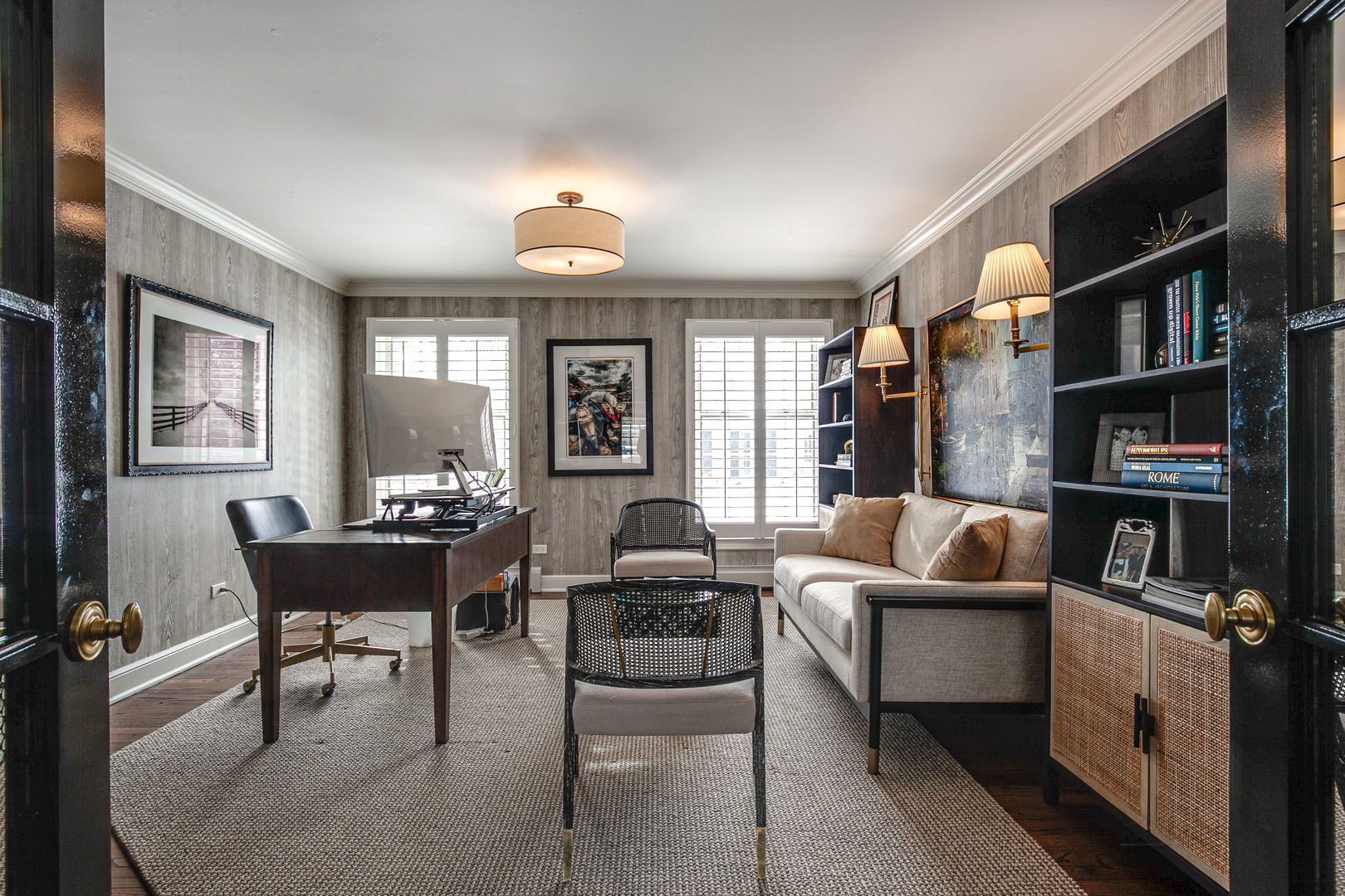 Undisclosed Address Lake Forest, IL 60045 - Photo 21 of 50 a living room with furniture a bookshelf and a window